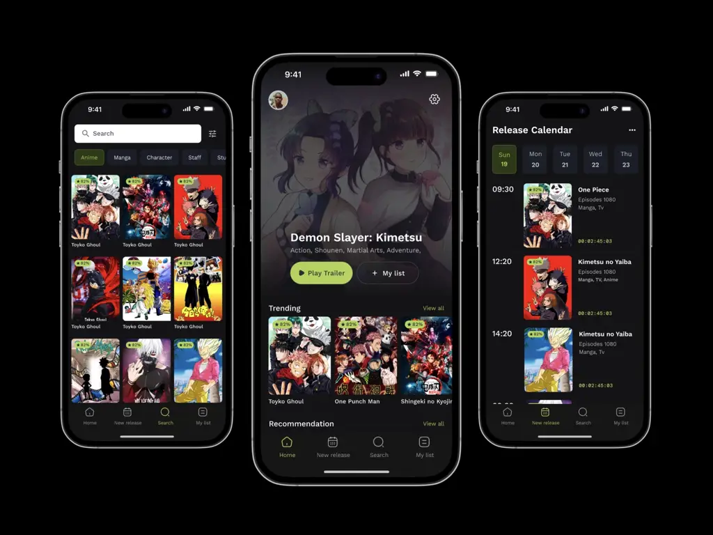 Menemukan Anime Favorit Gambar antarmuka situs streaming anime yang menampilkan berbagai judul anime