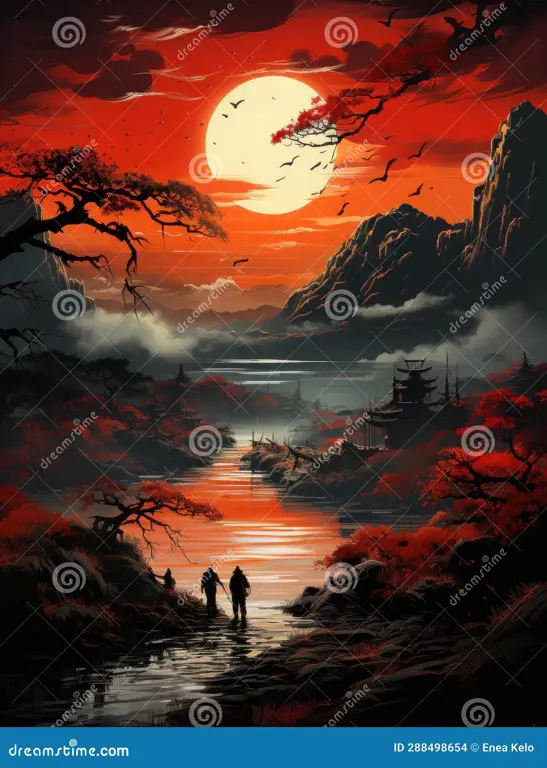 Pemandangan indah dalam film animasi Jepang Gambar pemandangan animasi Jepang