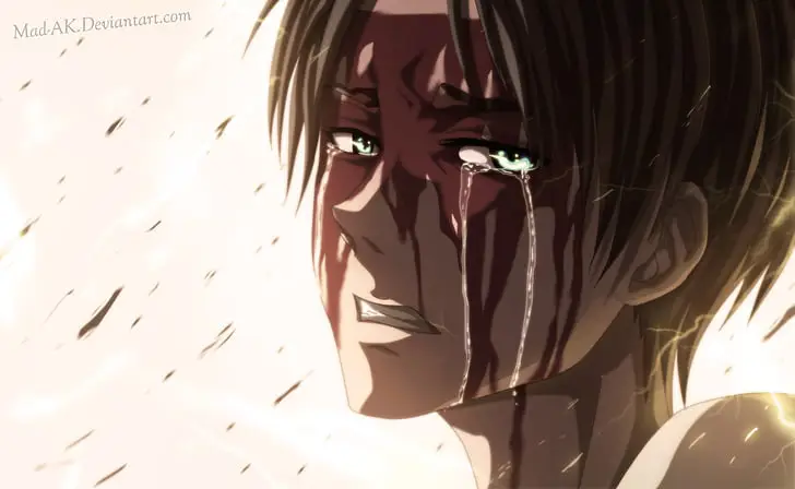 Detail visual Eren Yeager terlihat lebih tajam dalam kualitas 1080p Gambar Eren Yeager dalam adegan dari Attack on Titan Part 2 dengan kualitas 1080p